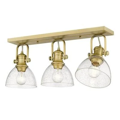 Addisyn 3 - Light Dimmable Vanity Light Three Posts Finish: Brushed Champagne Bronze, Shade Color: Seeded Clear