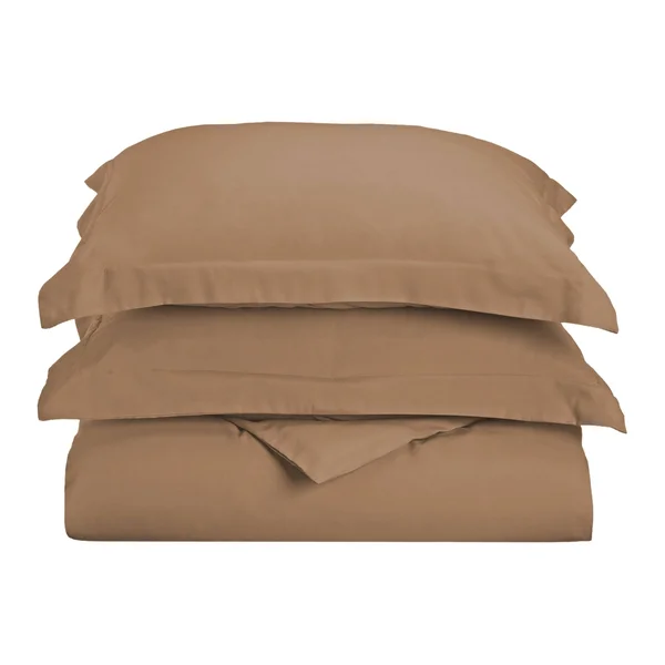 Superior Wrinkle Resistant Brushed Microfiber Duvet Cover Set Taupe Full/Queen 3 Piece