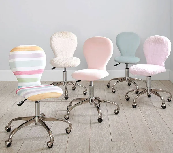 Swivel Round Upholstered Desk Chair, Kayla Rainbow, UPS