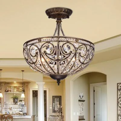 Arbyrd 3 - Light 14x22 Unique/Statement Bowl Semi Flush Mount House of Hampton
