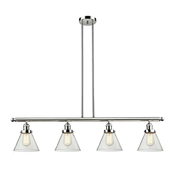 Innovations Lighting Large Cone 4 Light Island Light 214 PN G42 LED (Nickel)
