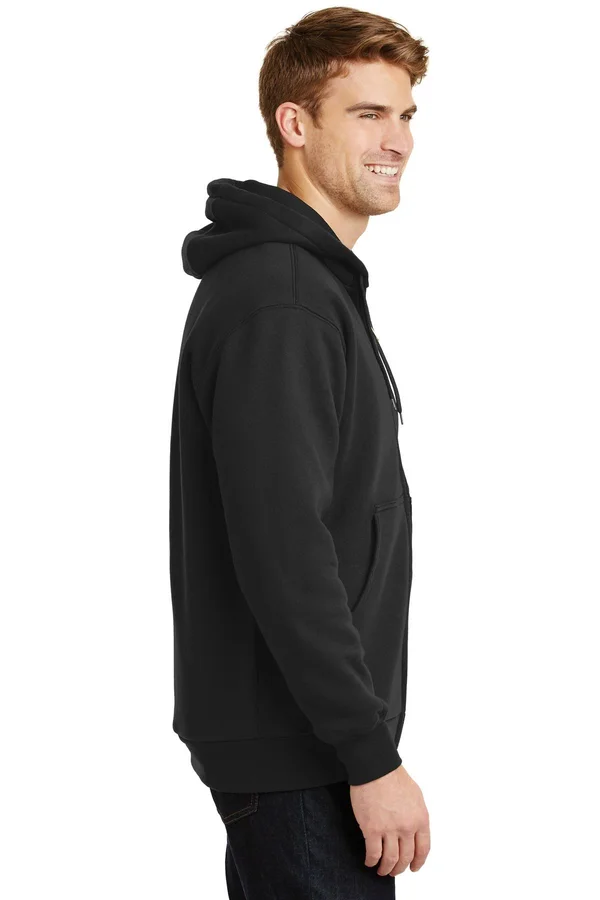 Cornerstone CS620 Heavyweight Full Zip with Thermal Lining Hooded Sweatshirt - Black - L