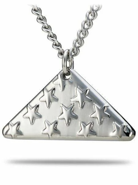 Men's Stainless Steel Folded Flag Necklace-John 15:13
