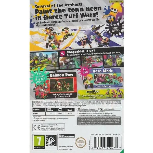 Nintendo Splatoon 2 Switch Game Pal