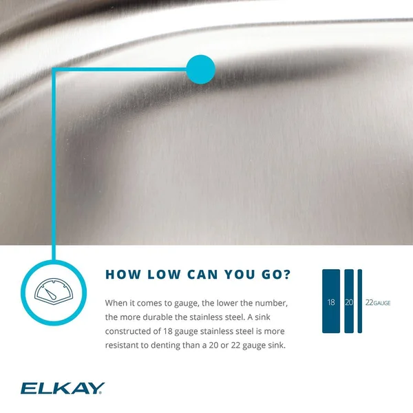 Elkay LR25222 Lustertone Single Bowl Sink
