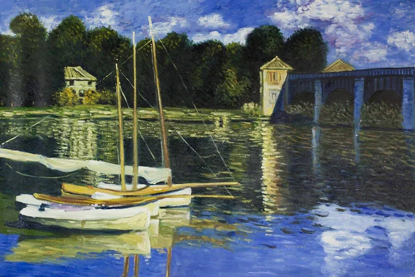 The Road Bridge at Argenteuil by Claude Monet Hand Painted Oil Painting