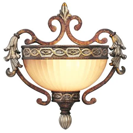 Palacial Bronze with Gilded Accents Tone Finish Wall Sconces Candelabra Type 10 inch Wide 1 Light Fixture - Size: 0.5 in RL-6727