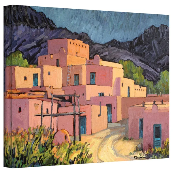 ArtWall Rick Kersten Taos Pueblo Gallery-Wrapped Canvas