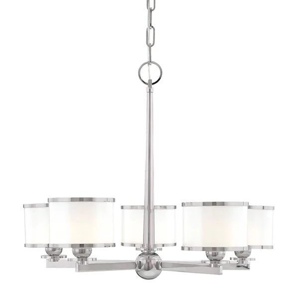 Hudson Valley 6115-SN Basking Ridge 5 Light Chandelier Satin Nickel