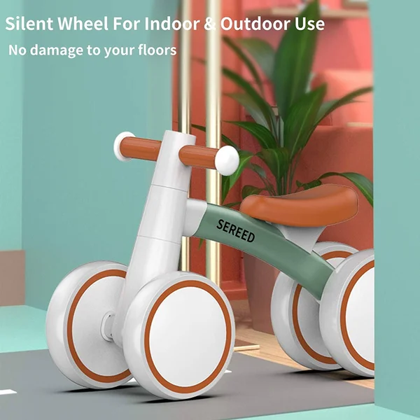 Sereed Baby Balance Bike for 1 Year Old Boys Girls 12-24 Month Toddler Balance Bike, 4 Wheels Toddler Ride on Toys, First Birthd