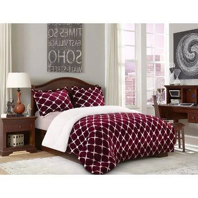 Single Comforter George Oliver Size: Full Comforter - Color: Burgundy