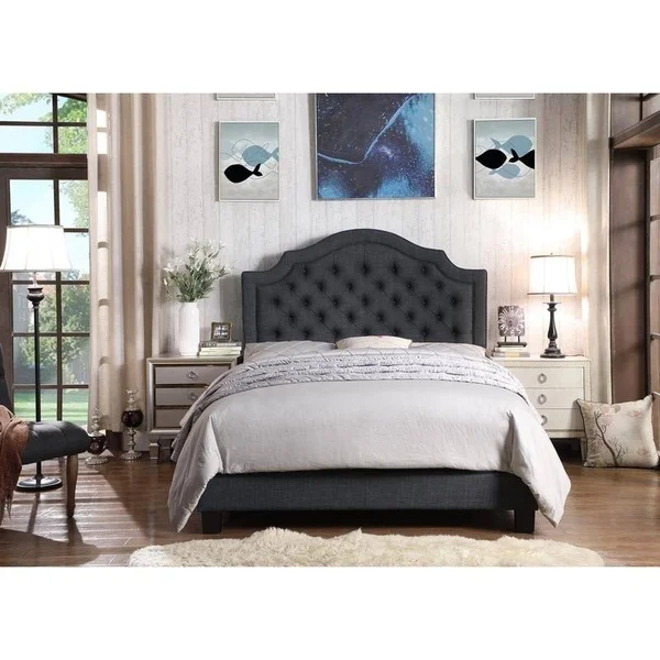 Rosevera Angelo Upholstered Platform Bed, Full Size in Gray