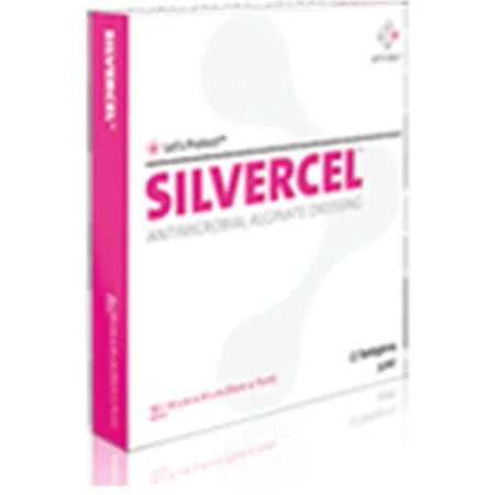 Alginate Dressing Silvercel Silver Alginate 4-1/4 x 4-1/4 inch Box of