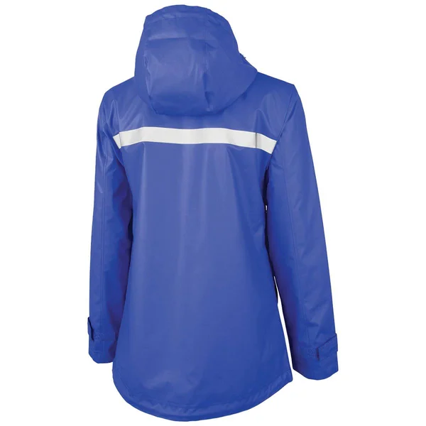 Charles River Women's New Englander Rain Jacket with Printed Lining in Royal/Stripe S - 5996, Size: Small, Blue