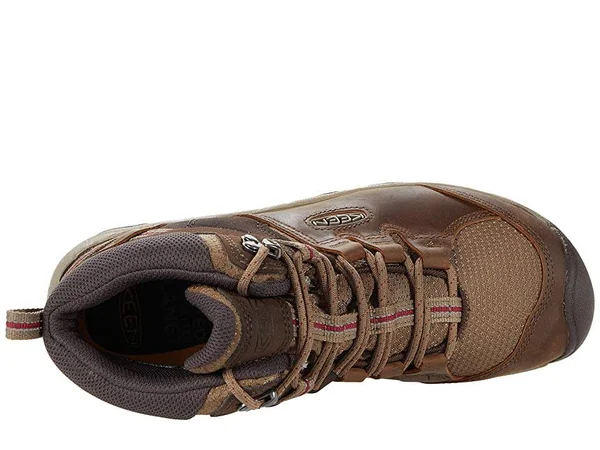 Keen Women's Waterproof Steens Leather Boot Size 5 - in Toasted Coconut/Tibetan Red