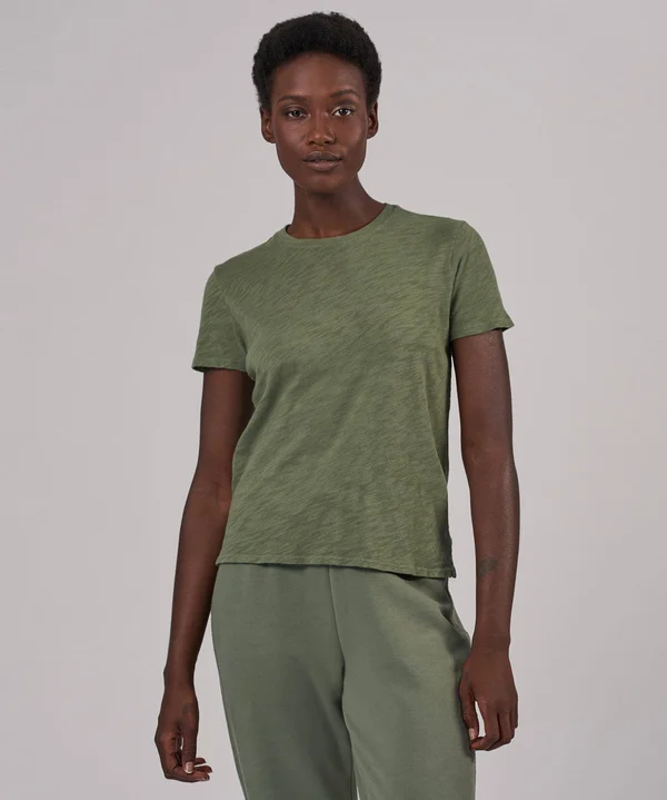 ATM Anthony Thomas Melillo Women's Slub Jersey Schoolboy Crew Neck Tee Agave, M