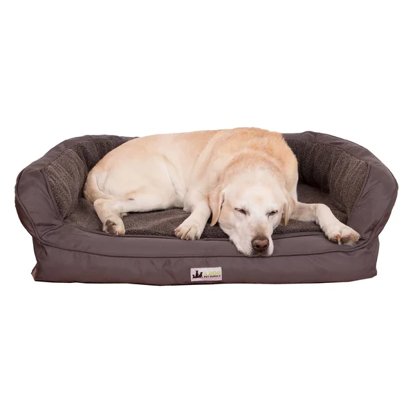 EZ Wash Fleece Headrest Memory Foam Dog Bed