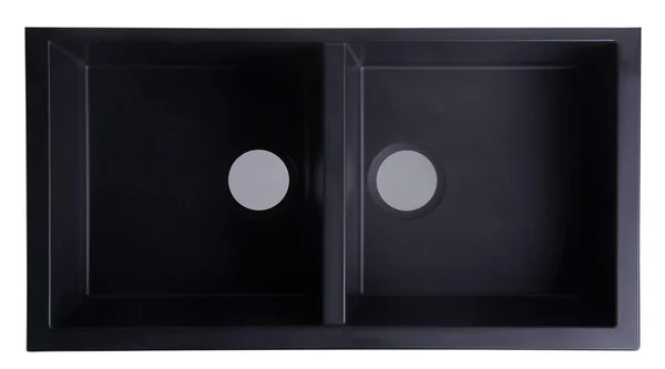 Alfi Brand AB3420UM-BLA Black 34x22 Undermount Double Bowl Granite Composite Kitchen Sink