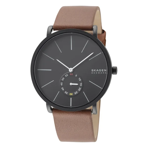 Skagen Hagen SKW7603 Men's 40mm Black Dial Leather Watch
