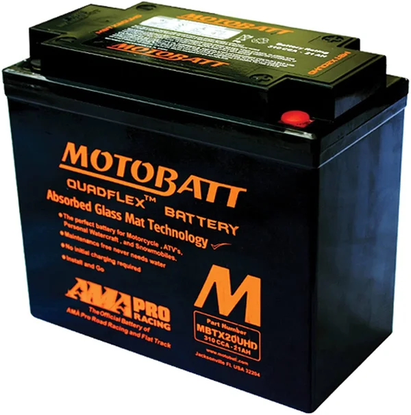 Motobatt Motorcycle Battery MBTX20U/HD 12V 21AH replaces 12N16-3A