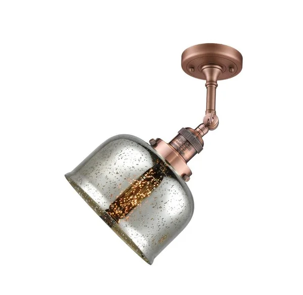 Innovations Lighting Large Bell 1 Light Semi Flush Mount 201F AC G73 (Antique Copper)