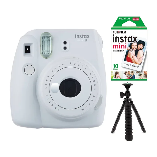 Fujifilm Instax Mini 9 Instant Camera with Mini Film and 12-Inch Tripod Bundle - White