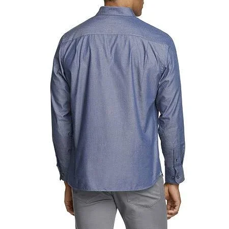 Van Heusen Men's Never Tuck Long Sleeve Button Down Shirt