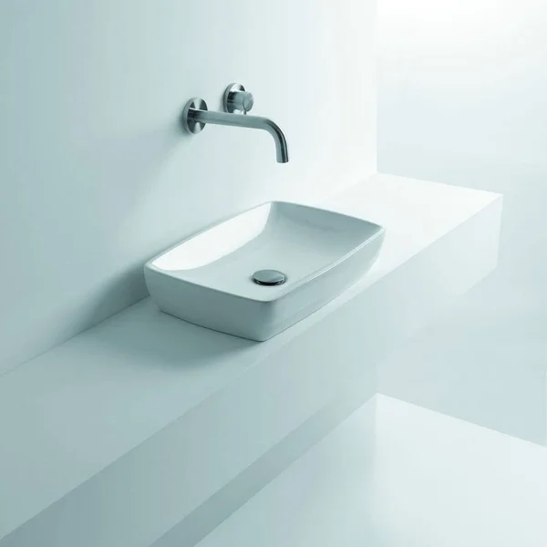 WS Bath Collections Countertop Vessel Bathroom Sink in Ceramic White