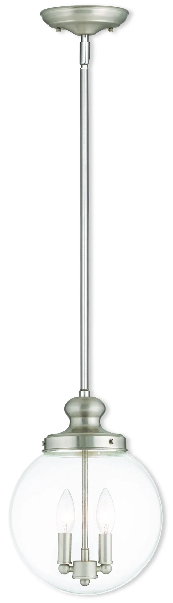 Livex Lighting 50904-91 Sheffield 2 Light Brushed Nickel Pendant