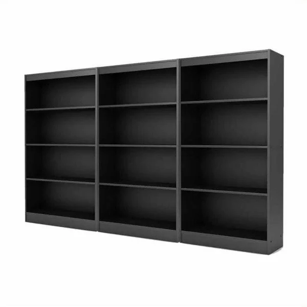 South Shore Axess 4-Shelf Wall Bookcase, Pure Black