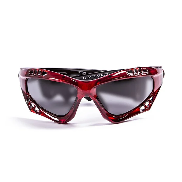 Ocean Sunglasses Australia Polarized Red Transparent with Smoke Lens