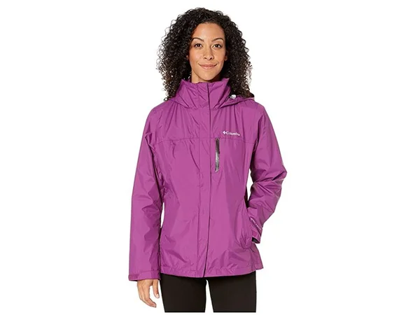 Columbia Pouration Jacket Women's Coat Wild Iris/Black : MD