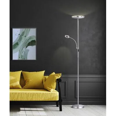 Keller 70x22 LED Tree Floor Lamp Ivy Bronx Base Finish: Satin Nickel