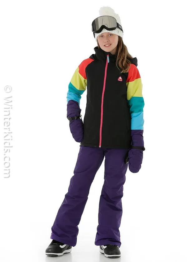 Burton Girls& Hart Jacket - Xs - True Black - Rainbow