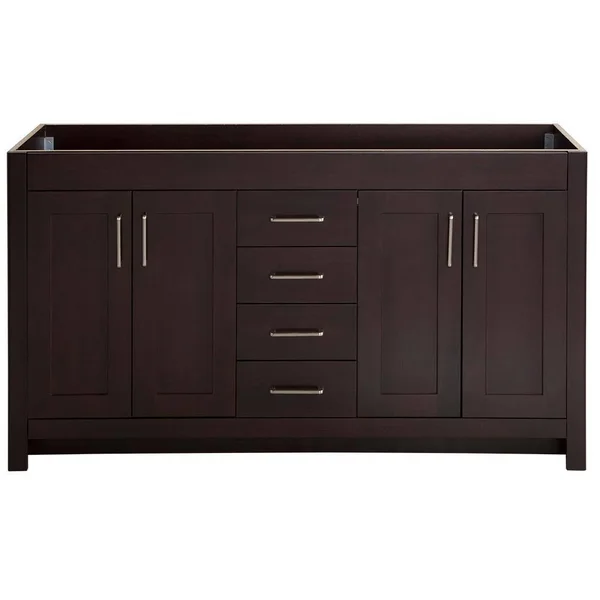 Home Decorators Collection Westcourt 60 in. W x 21 in. D x 34 in. H Bath Vanity Cabinet Only in Chocolate