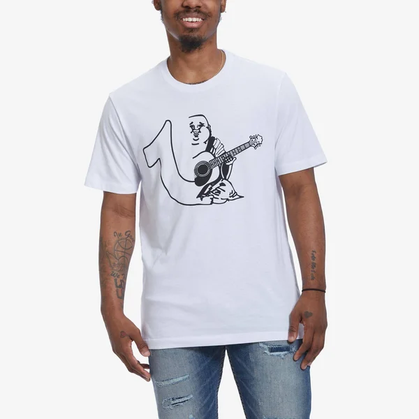 Men's Split Logo Tee, Optic White, Size x Large, True Religion