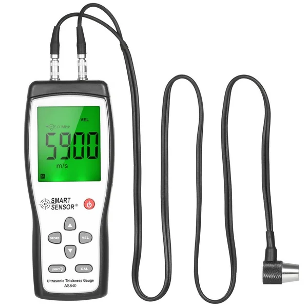 Smart Sensor Professional Ultrasonic Thickness Gauge Handheld LCD Digital Thickness Tester Depth Meter Range 1.2~225mm High Accu