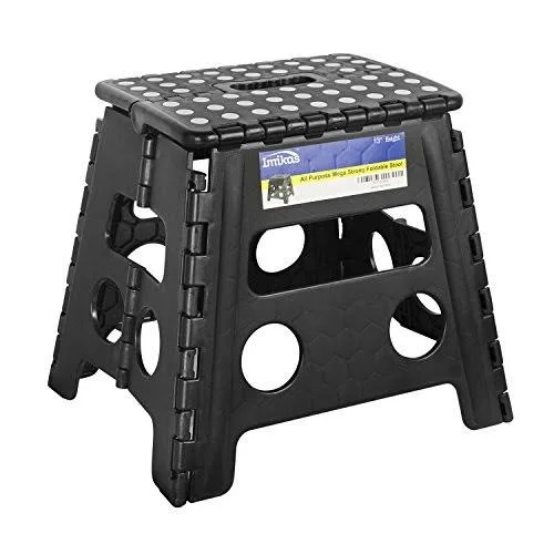 ImiKas Folding Step Stool - 13 inch Height Premium Heavy Duty Foldable Stool for Kids & Adults - Kitchen Garden Bathroom Step