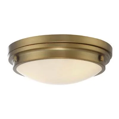 Alastair 3 - Light 15x22 Simple Bowl Flush Mount Fixture Finish: Warm Brass