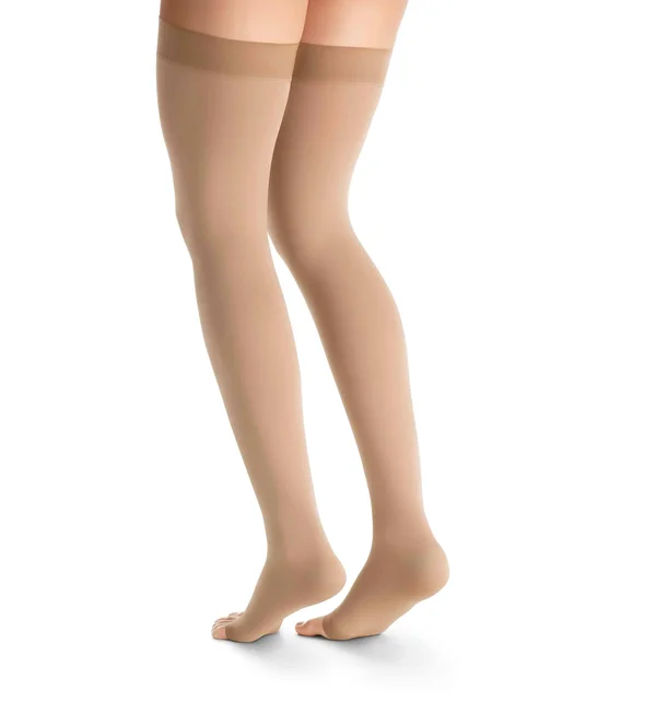Jobst Maternity Opaque Thigh High Compression Stockings - 20-30 mmHg, Open Toe X-Large, Caramel