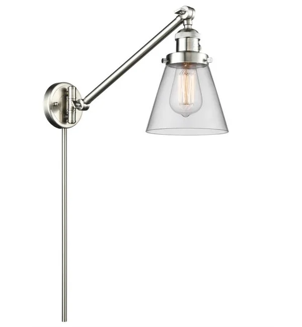 Innovations Lighting Small Cone 1 Light Swing Arm 237 PN G62 (Nickel)