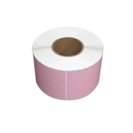 4x6 Heat TRANSFER Labels Roll - Perforated Adhesive Printable Sticker Paper, Pink, 4 x 6 inch, 3 inch Core, 4 Rolls, 1000 Labels