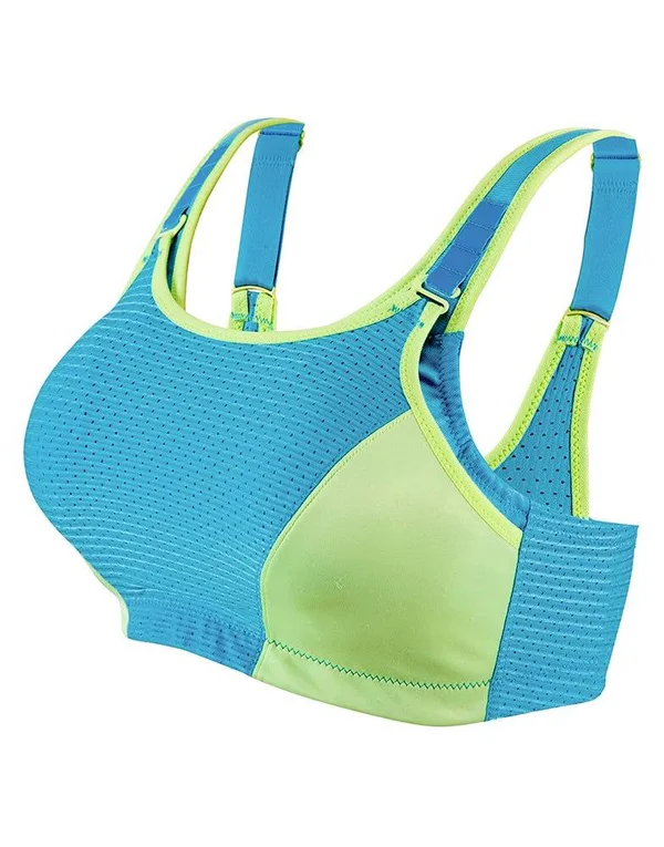 Glamorise 1166 Double Layer Custom Control Sports Bra, Blue/Green