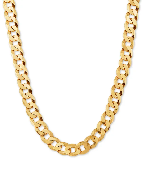 Curb Link 24x22 Chain Necklace in 18K Gold-Plated Sterling Silver - Gold Over Silver