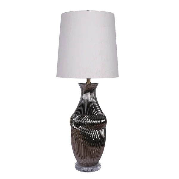 Ceramic 35.75x22 Urn Table Lamp - Silver 51145