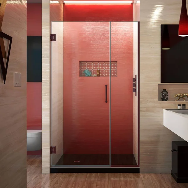 DreamLine SHDR-243757210-06 Unidoor Plus 37-1/2 to 38 in. W x 72 in. H Hinged Shower DOOR - Oil Rubbed Bronze Finish Hardware