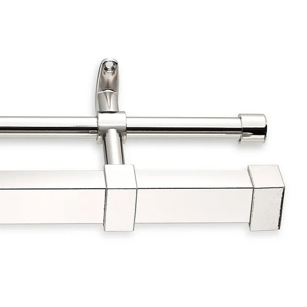 Cambria Metro 96x22 Double Curtain Rod in Polished Nickel