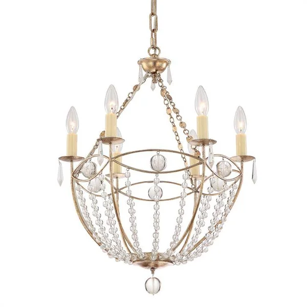 Crystorama 8306-dt Waverly 6 Light Chandelier, Distressed Twilight