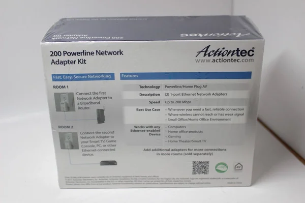 Actiontec 200 AV Powerline Network Adapter PWR200K01 Bridge - 200 Mbps - 2 Pack