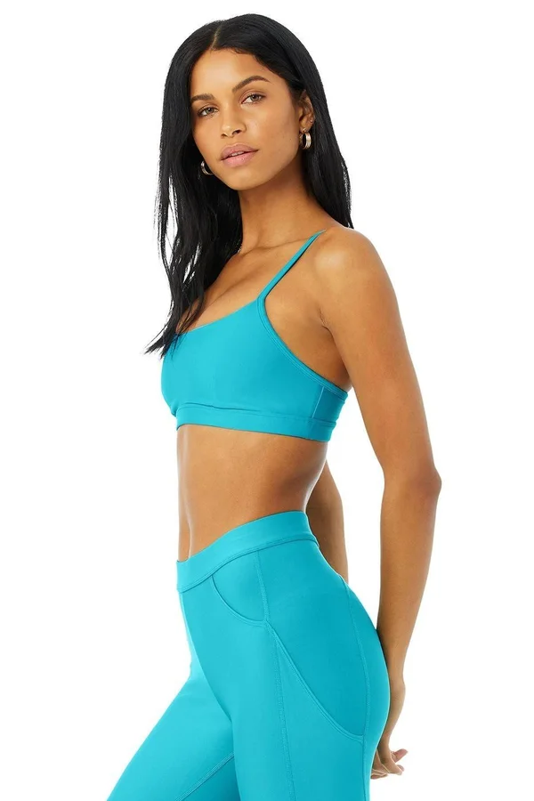 Alo Yoga - AirLift Intrigue Bra in Bright Aqua, Size: Large